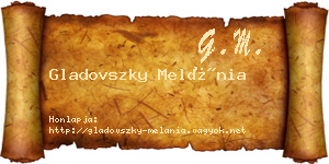 Gladovszky Melánia névjegykártya